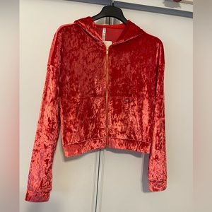 Fabletics crushed velvet zip up hoodie sz XL♥️